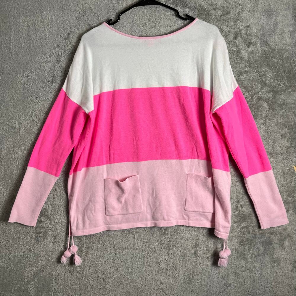 Lilly Pulitzer Westwood Sweater Pink Ombre Colorblock Coquette Soft Girl Cozy MD
